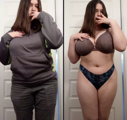 work clothes on and almost off