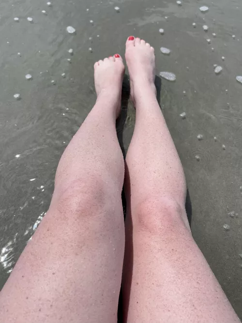 Working on my freckles at the beach.