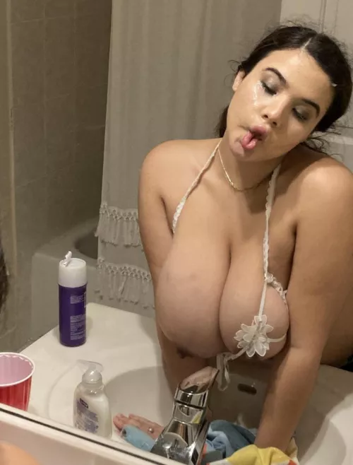 would you have came on my tits or my face? 😋🥺 F19 [OC]