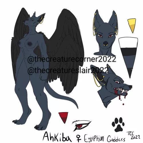 [X] My Egyptian Greyhound Goddess fursona[Art by me]