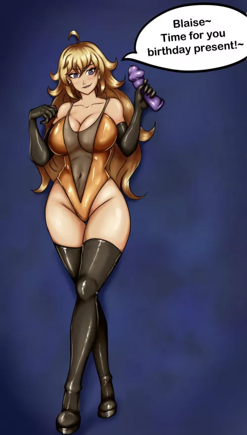 Yang gives Blake a birthday gift [Kyunamaori]