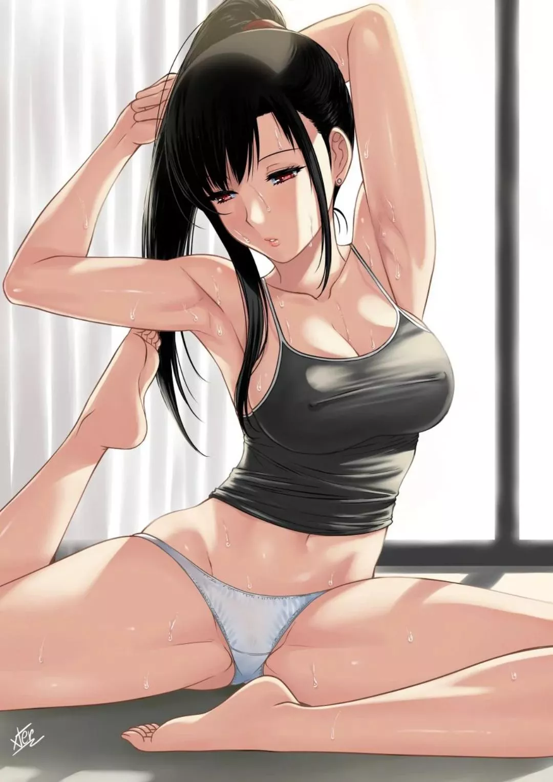 Yoga on a hot day