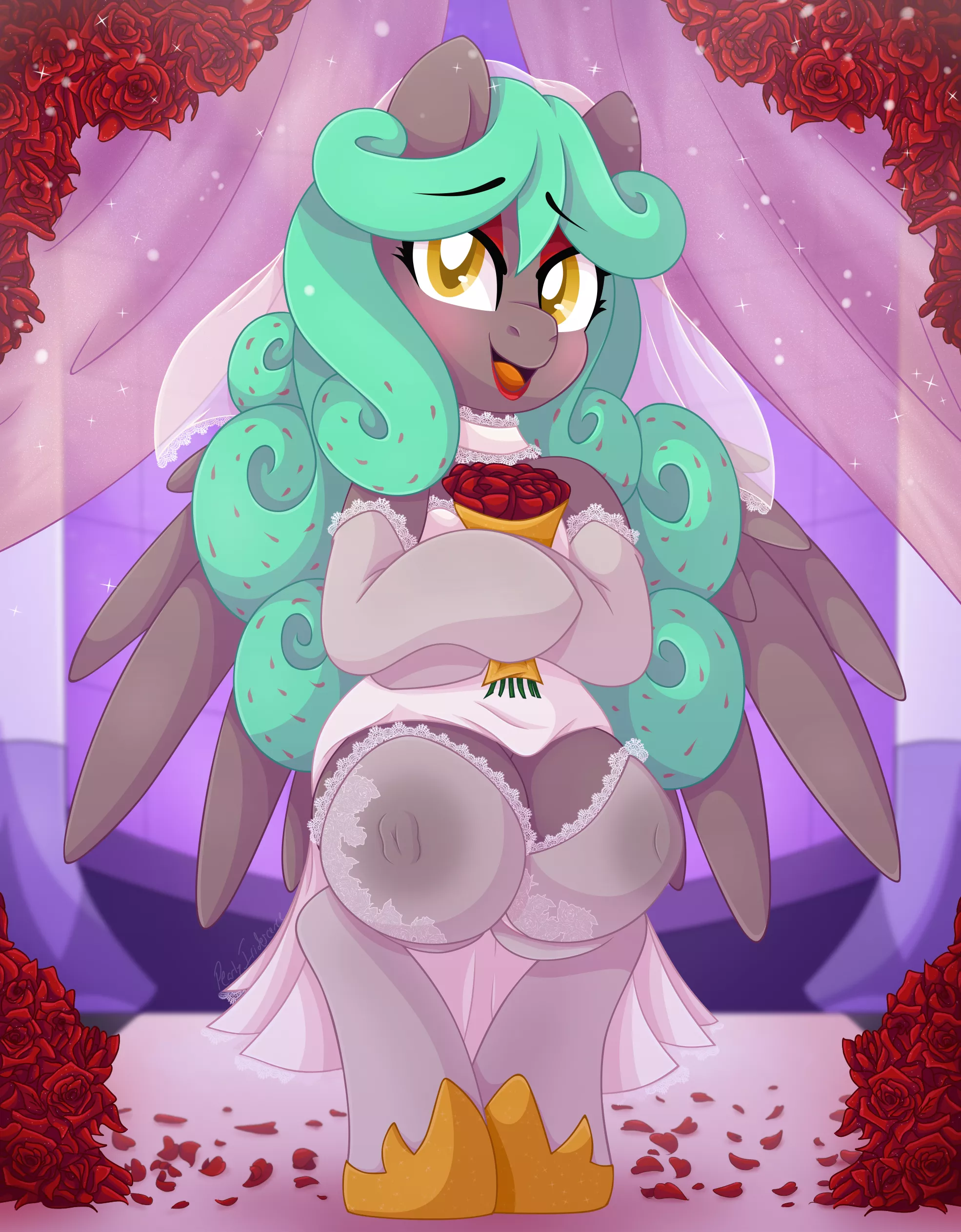 you may no fuc... uh.. kiss the bride (pearlyiridescence)