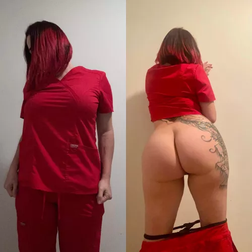 You never know what a nurse is hiding in her scrubs!