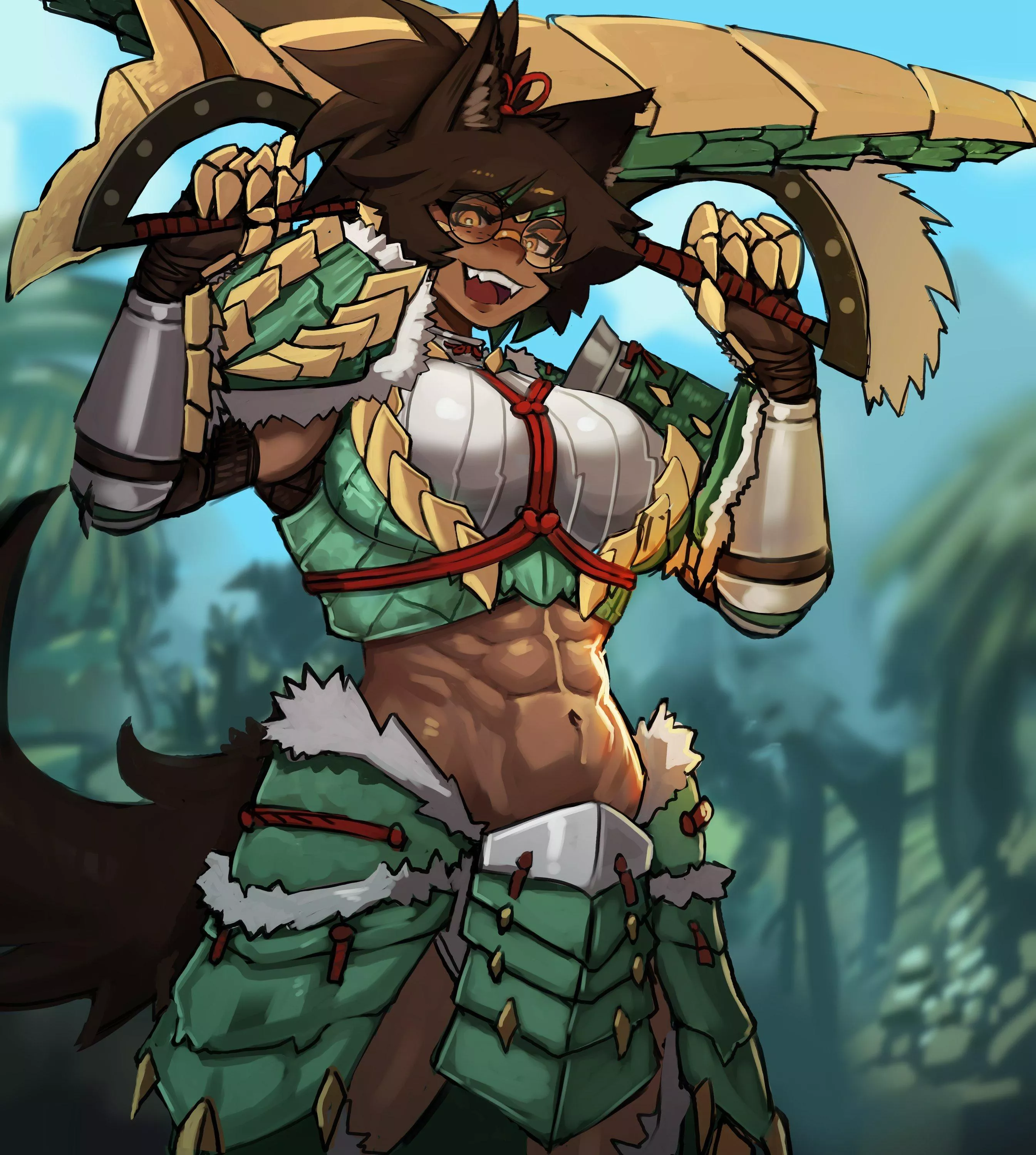 Zinogre Catrina!(@EzzyDraws)[Monster Hunter]