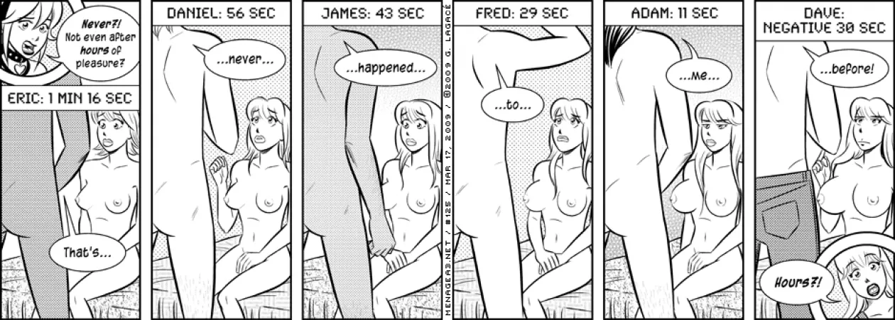 A funny natural BE time lapse sequence from the Menage-a-3 comic.