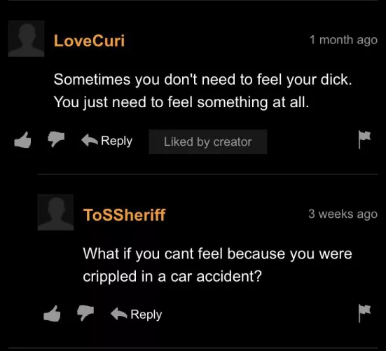 A lonely comment followed by an important question.