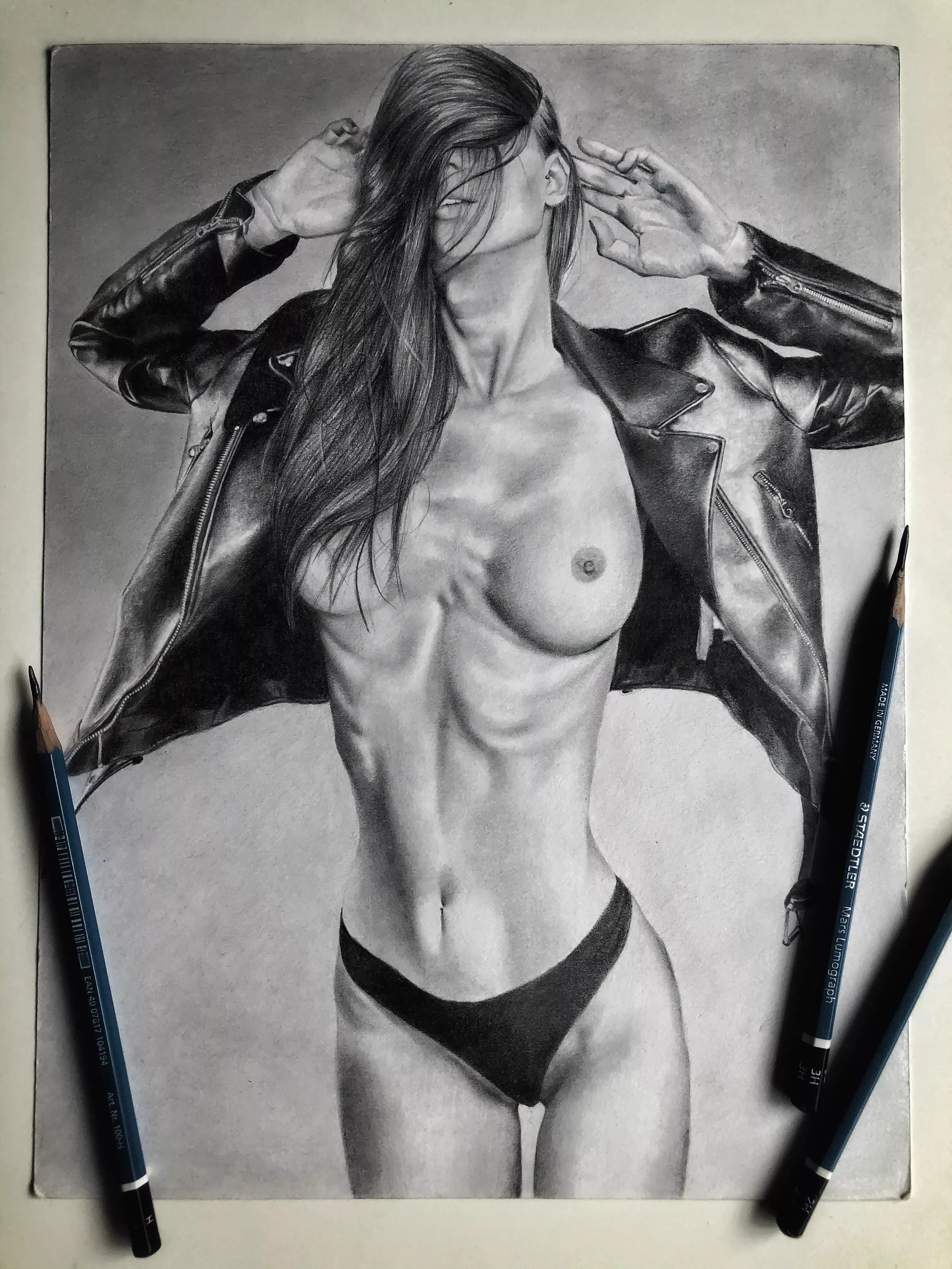 An exciting request I got to do of u/uannsavich! It was awesome to work with all the textures in the leather and really like how it ended up. 9” x 12” graphite on Bristol board An exciting request I got to do of u/uannsavich! It was awesome to work with all the textures in the leather and really like how it ended up. 9” x 12” graphite on Bristol board