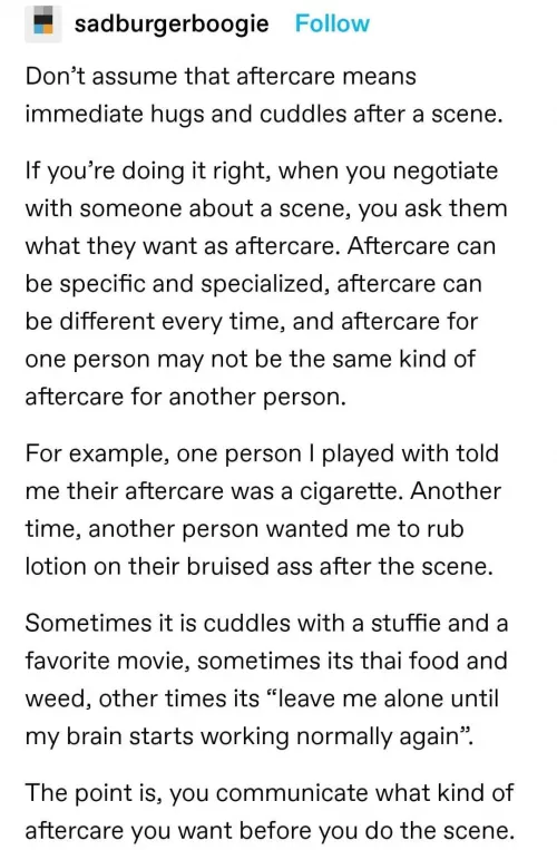 An important PSA about aftercare