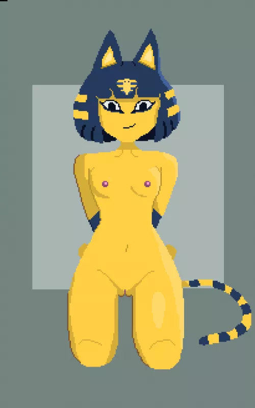 Ankha on her knees (OC)