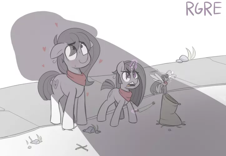Bandit Pones are a danger to a Colt at any size (art by nignogs).