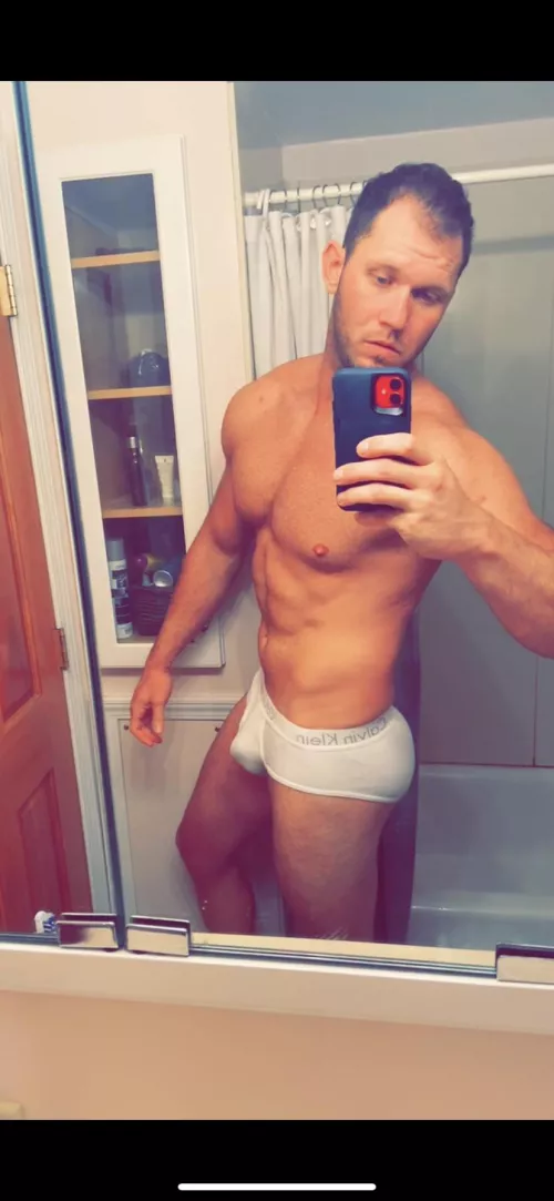 Barrel abs popping and tighty whities post workout.