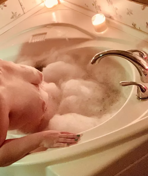 Black bath bomb bubble bath…and boobies ❤️