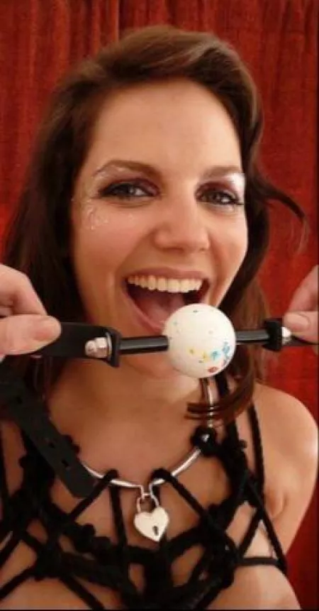 Bobbi about to be ball gagged