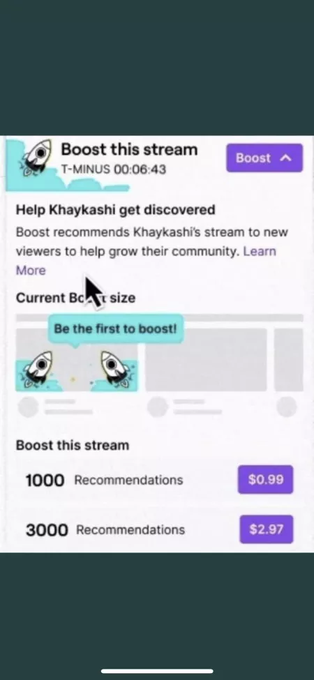 Boosted Streams? Paid to get boosted as a “Recommended” Channel? Wonder how many people will be paying for this? What’s you’re thoughts?