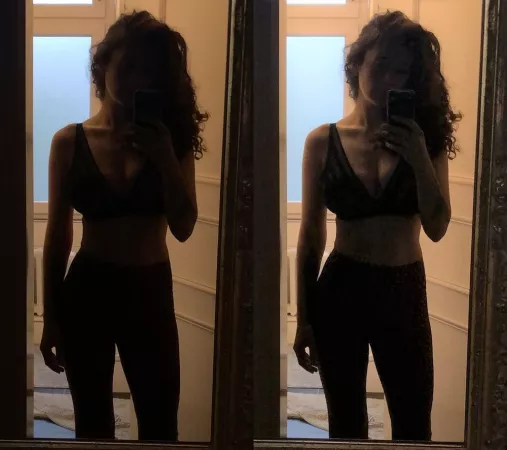 Bra in doorway (IG Story 4-18-21, brightened on right)
