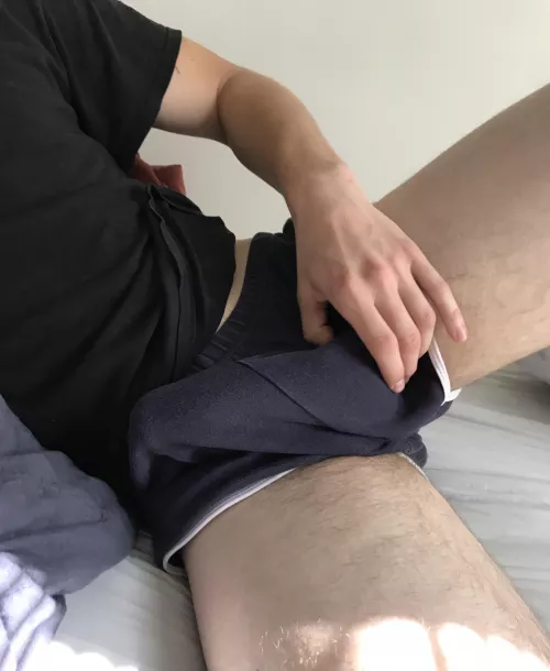 Bulging in my girlfriend’s boyshorts