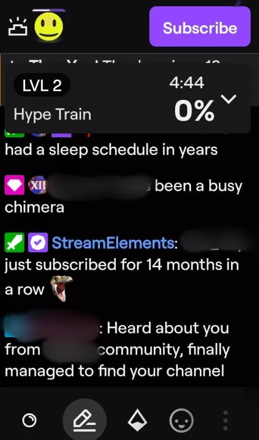 Can the sub button not be there, it is very cluttered. Like I already struggle to press the chat or emotes without the bits button in the way, but that sub button being there is pointless. Can the sub button not be there, it is very cluttered. Like I already struggle to press the chat or emotes without the bits button in the way, but that sub button being there is pointless.