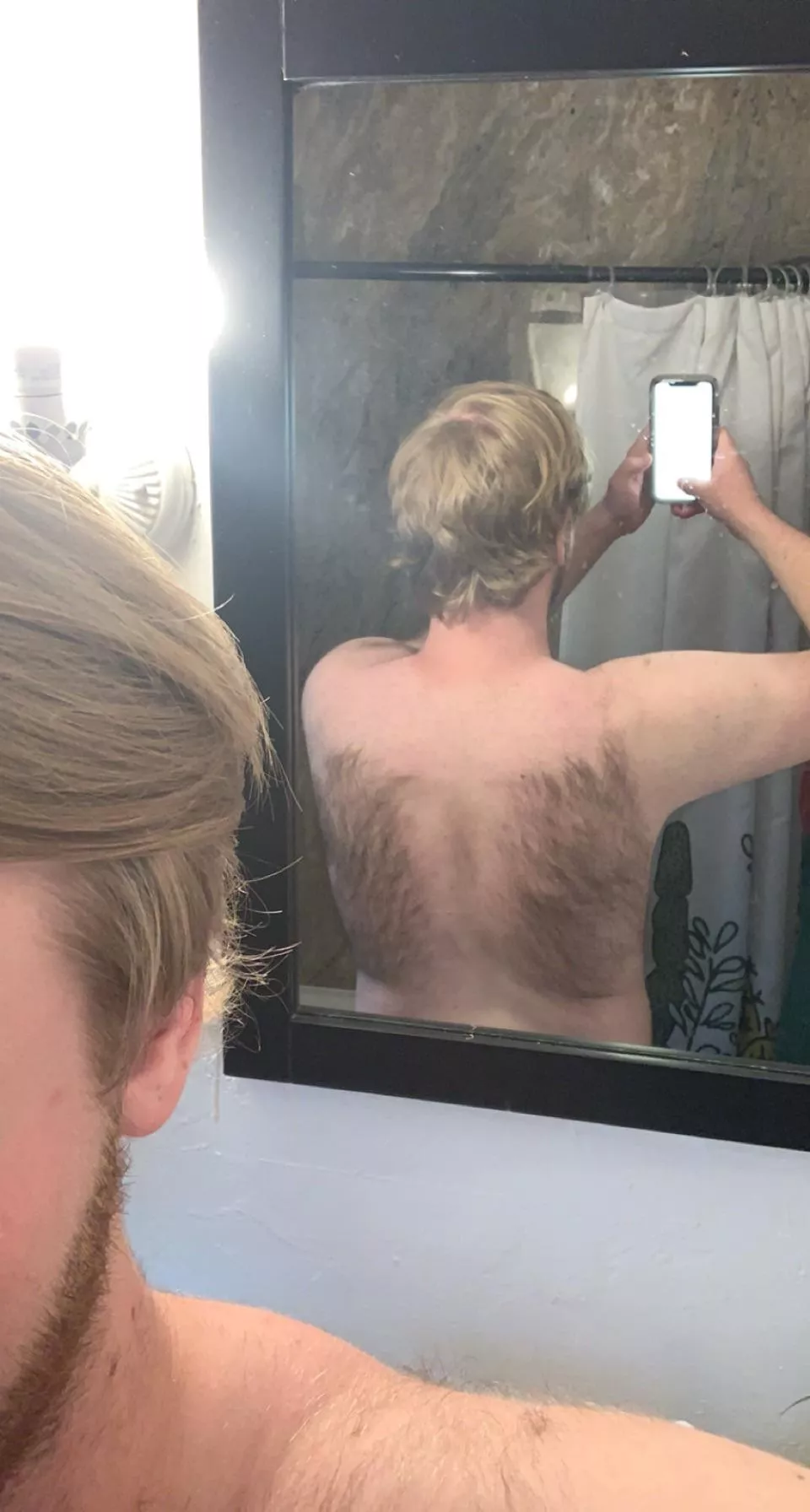 Can you see the line where I can’t reach with the razor?