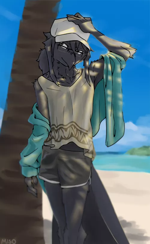 Care for a swim? 🏖️ ( Art by me, @karasumisso on twitter)