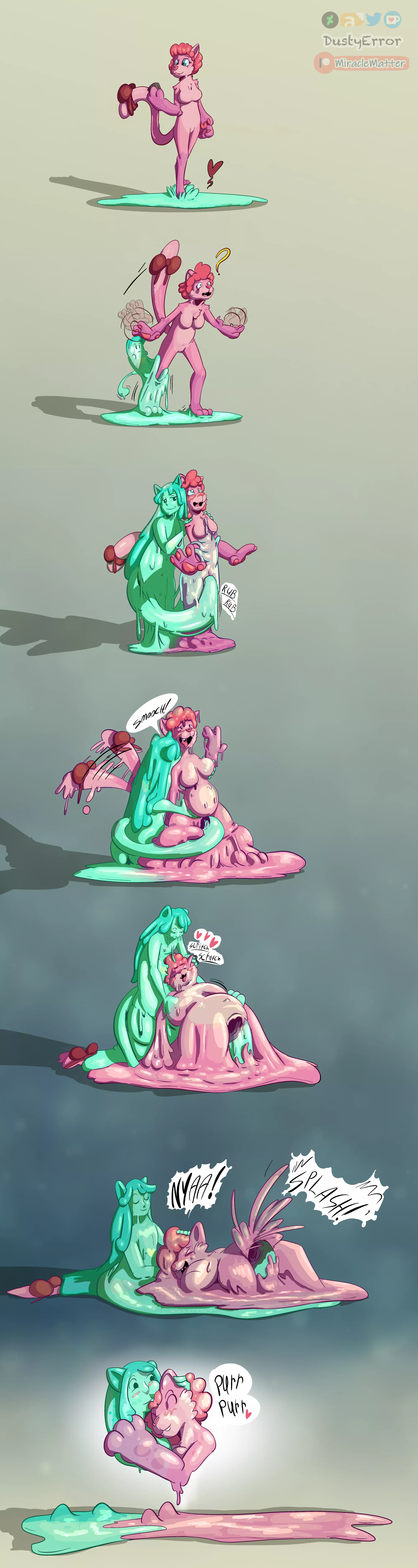 Cat slime time [F Anthro Cat Slime TF, Slime, Goo, Melting] by DustyError