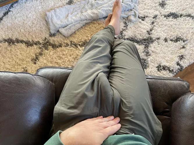 Checking out the outline in new pants