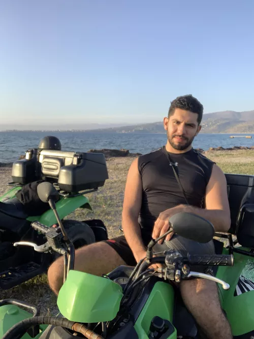 Chunky boi riding an ATV
