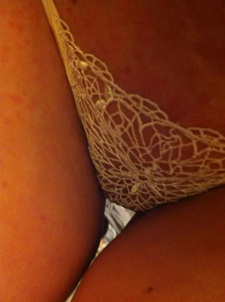Close up with my wife’s wicked lace g-string
