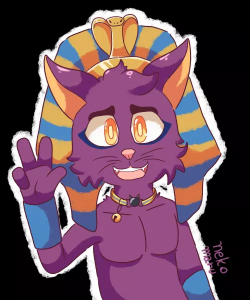 Commission for purplyplus with a pharaoh's costume (art by me)