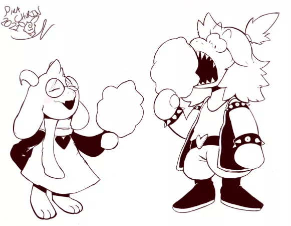 Cotton Candy Up in Here! (Susie And Ralsei Fanart)