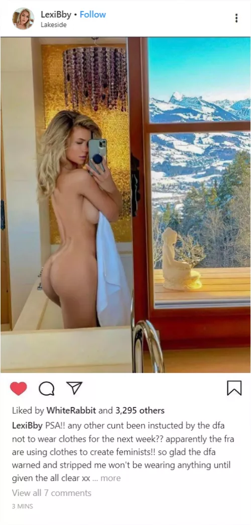 (Cuntagram) - @LexiBby PSA! Cunts take off your clothes!!