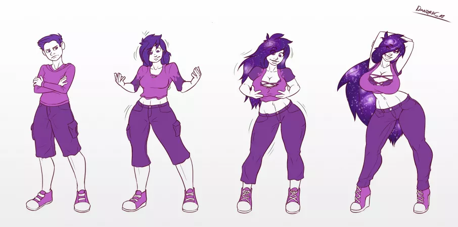 Curvy Cosmic Hair Girl Teef by TheDangerCat (MTF/TG)