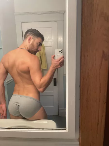 Cute gay butt with underwear on