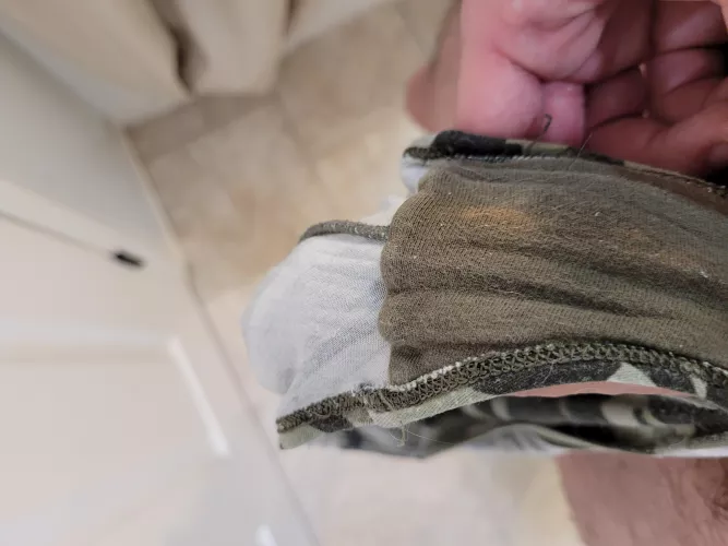 Dirty camo panties glad my friend leaves these lying around