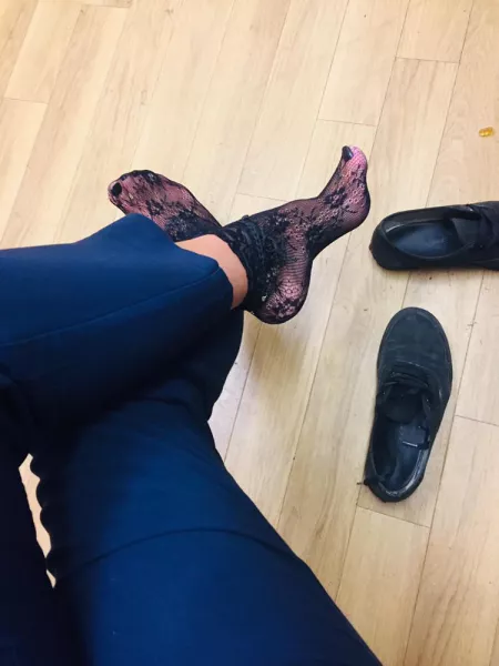 Do you like my work socks for this evening ?🤷‍♀️🙈❤️