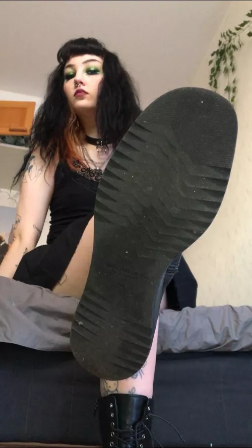 [domme] Today I’ll make you clean my shoes with your tongue! Go ahead and start licking bitch!