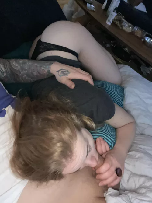 Enjoying a big cock 💦 anyone wants to fill my other holes?