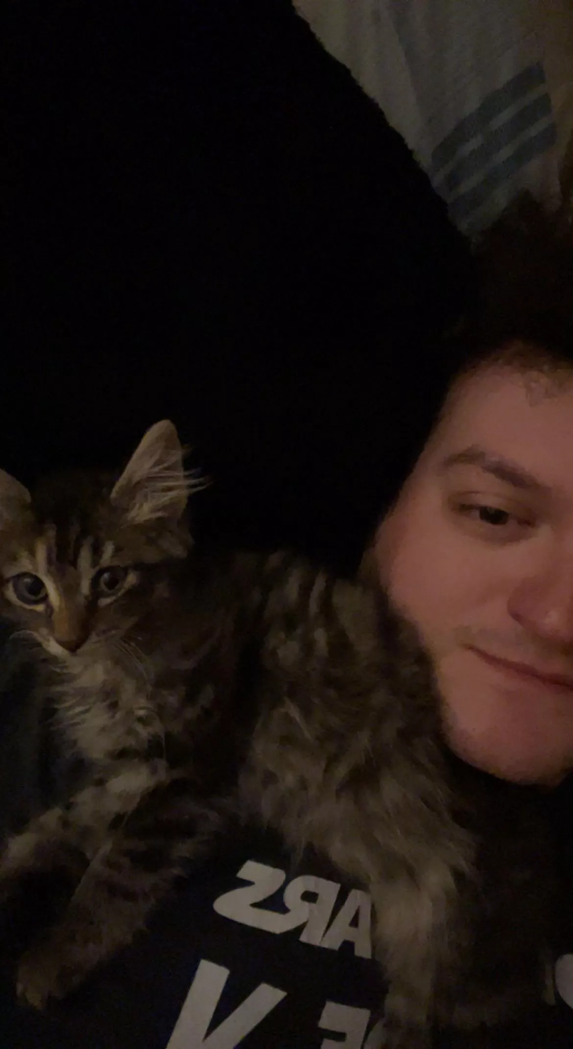 Excuse the tired look and messy eyebrow (just got home from gym) - meet the little Kitten I saved from the woods behind my house last week! (I am calling her Monster Truck right now bc she’s a little terror who demolishes everything) Excuse the tired look and messy eyebrow (just got home from gym) - meet the little Kitten I saved from the woods behind my house last week! (I am calling her Monster Truck right now bc she’s a little terror who demolishes everything)