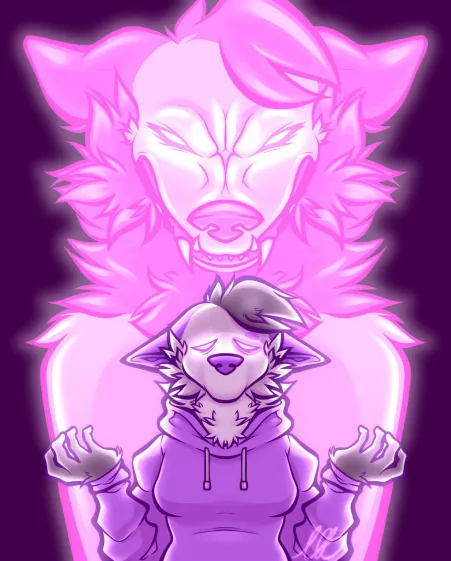 Felt inspired by the song “the animal in me” so I decided to make something uwu