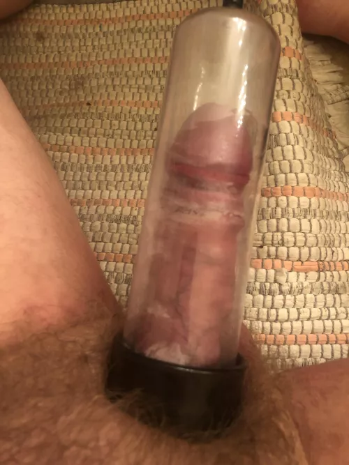 First cock pump gonna use my new flesh light after while I fuck my ass