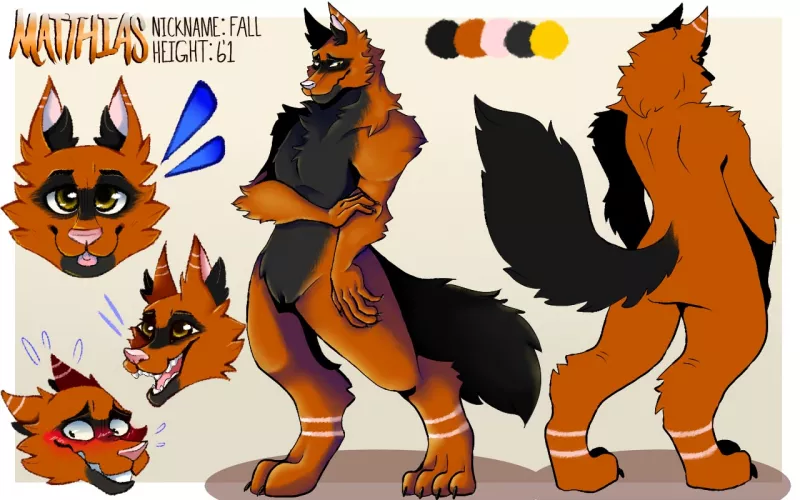 First Fursona, spooky Halloween autumn boi (Assaultedloki on Fiverr)