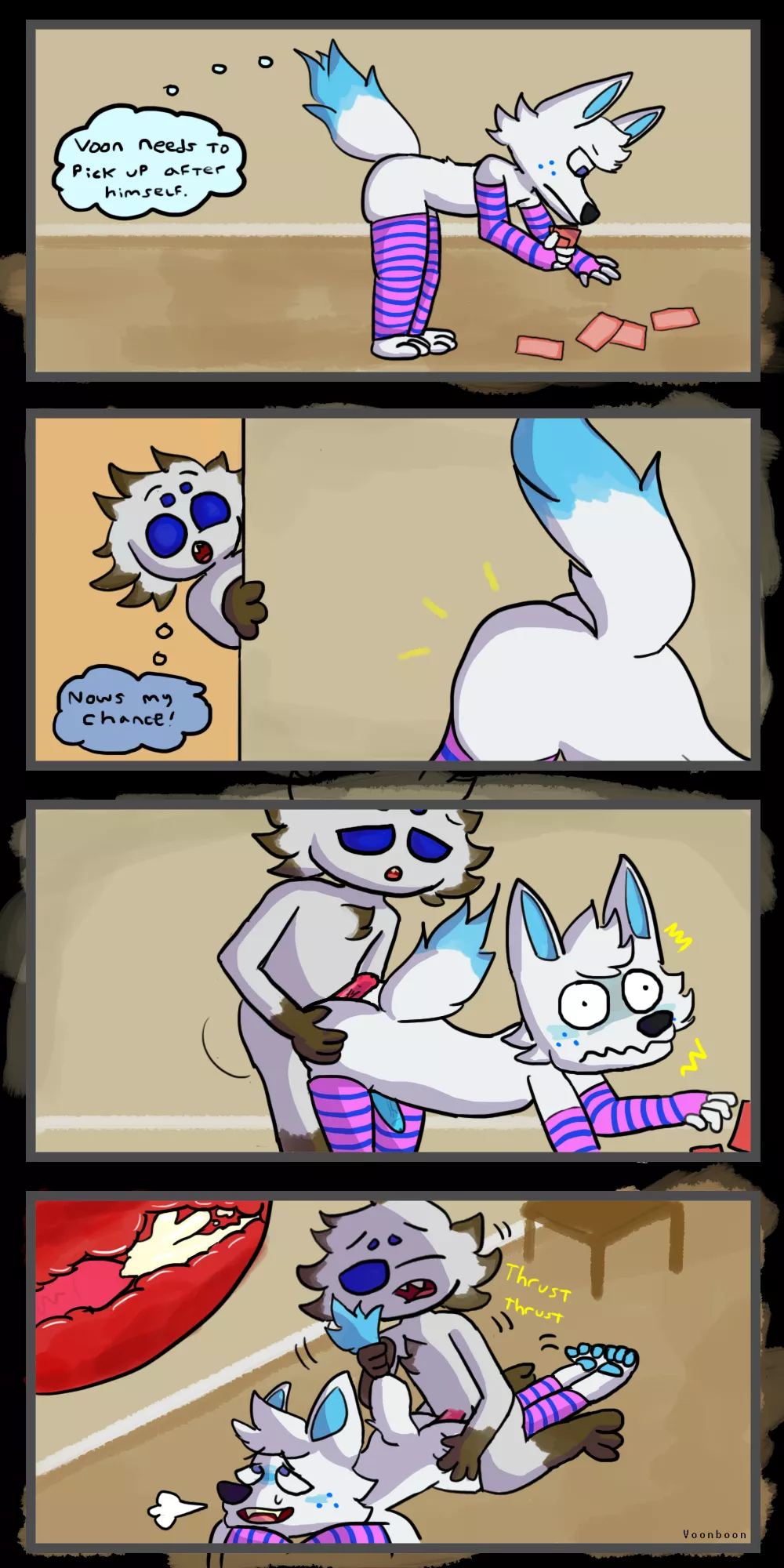 First time drawing yiff, starring my spider sons Voon and my friends fox sona James. I hope to get better at this stuff :o First time drawing yiff, starring my spider sons Voon and my friends fox sona James. I hope to get better at this stuff :o