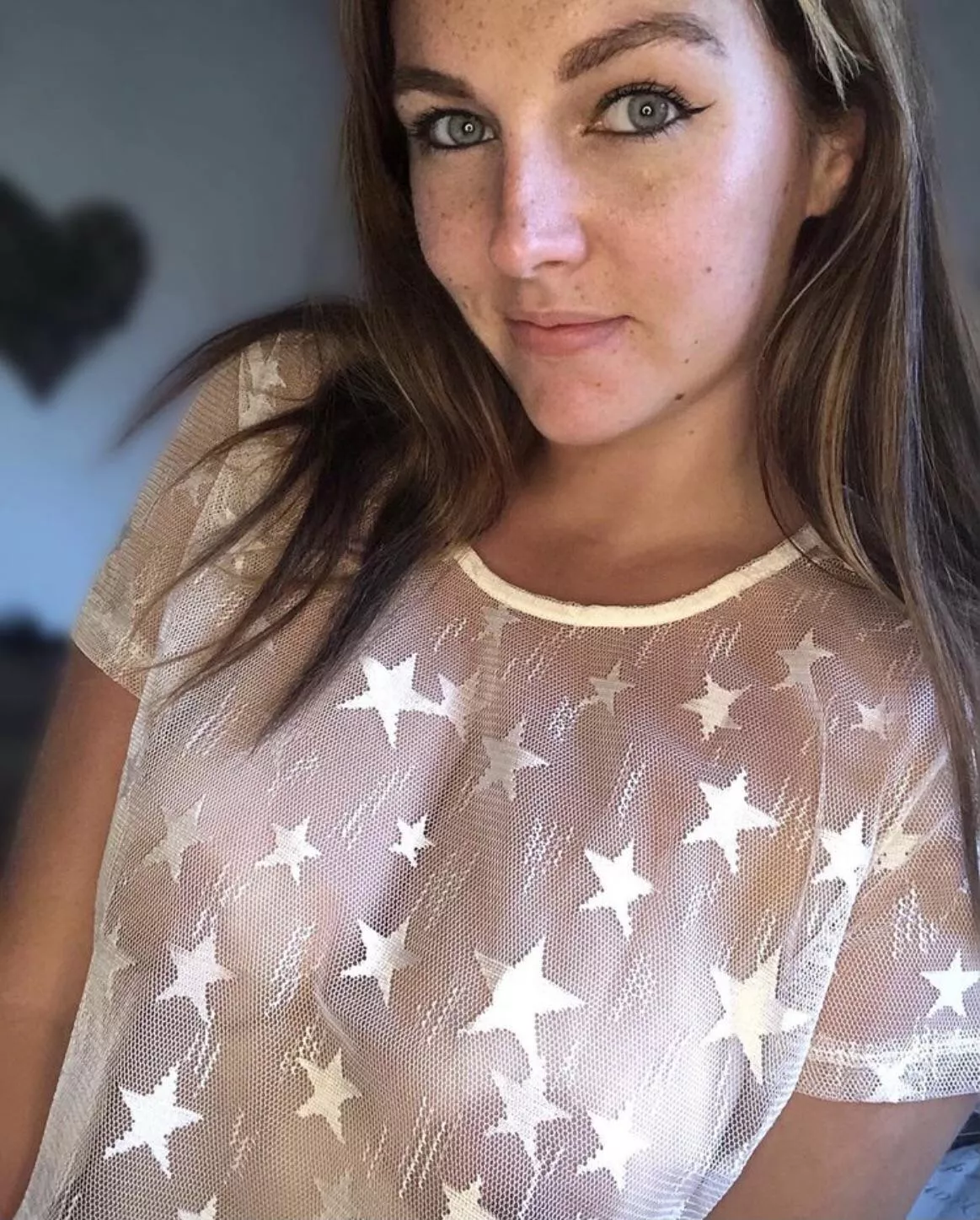 Freckles and a sheer T-shirt…less is more right 😉😘😘😘