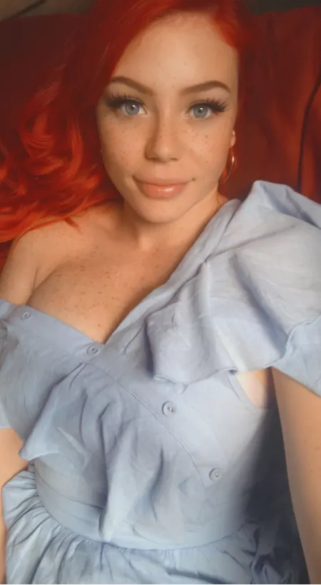 Freckles and blue eyes 🥰