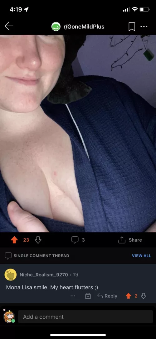 Freshly showered cleavage (;