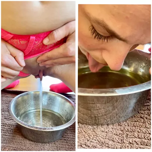 Good girls drink their pee out of a bowl when they’ve been bad! [F] MILF