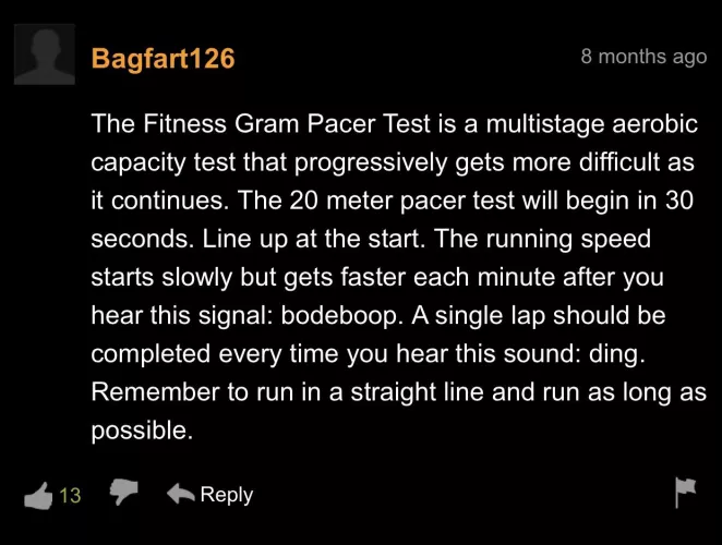 Gotta pass that bleep test guys