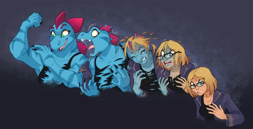 [H Female] To [Dinosaur Female] Stegronda Transformation. My Mutant OC