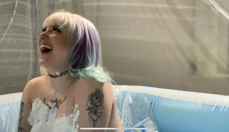 Had my first messy experience with my boyfriend…clearly I was happy to be covered in marshmallow fluff 💕