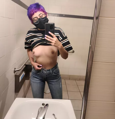 happy friday, here's a public bathroom titty flash